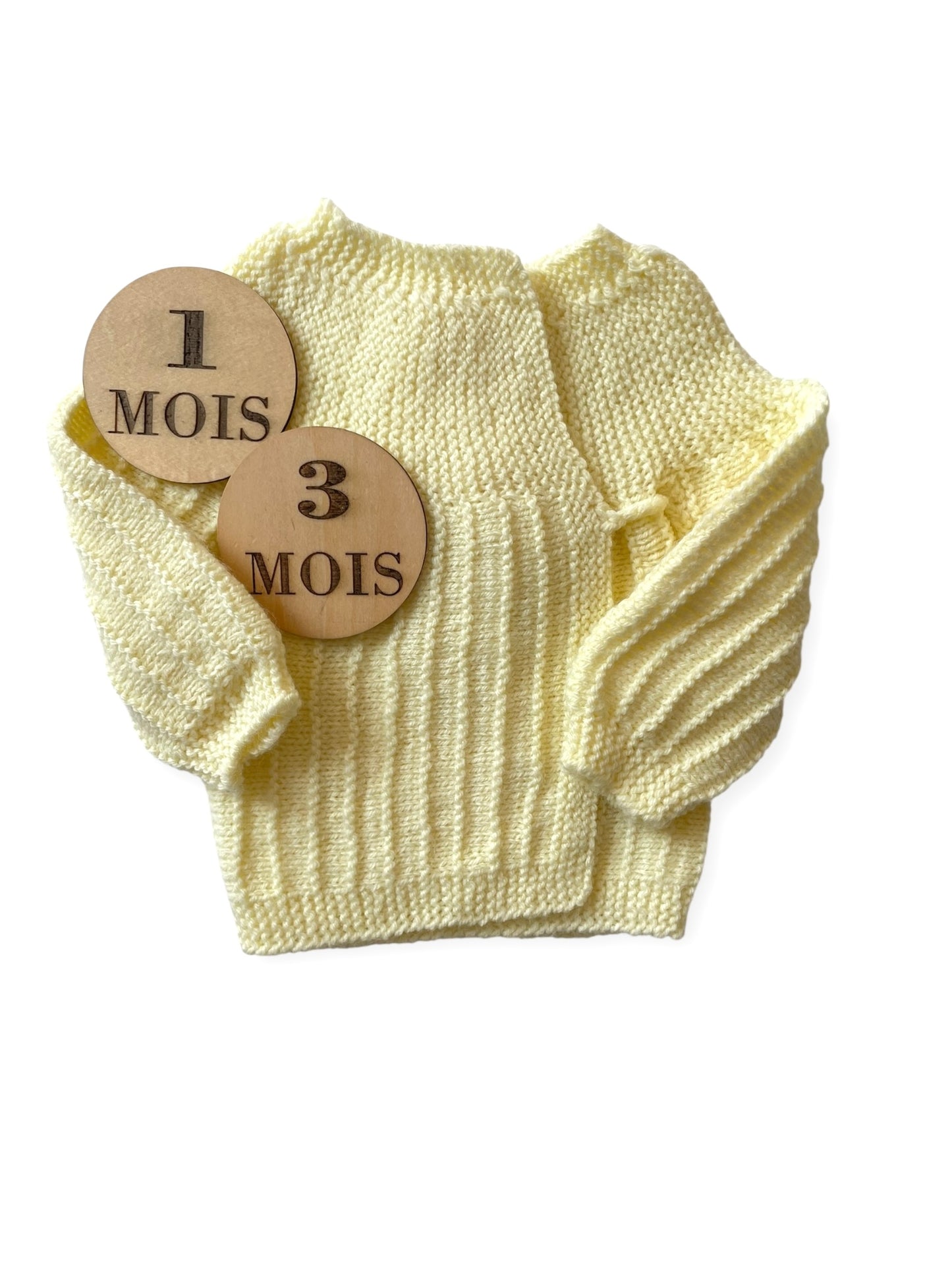 Brassière en mailles, jaune, faite main