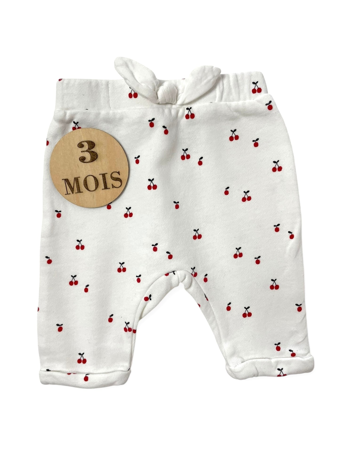 Jogging blanc, cerises, Kiabi