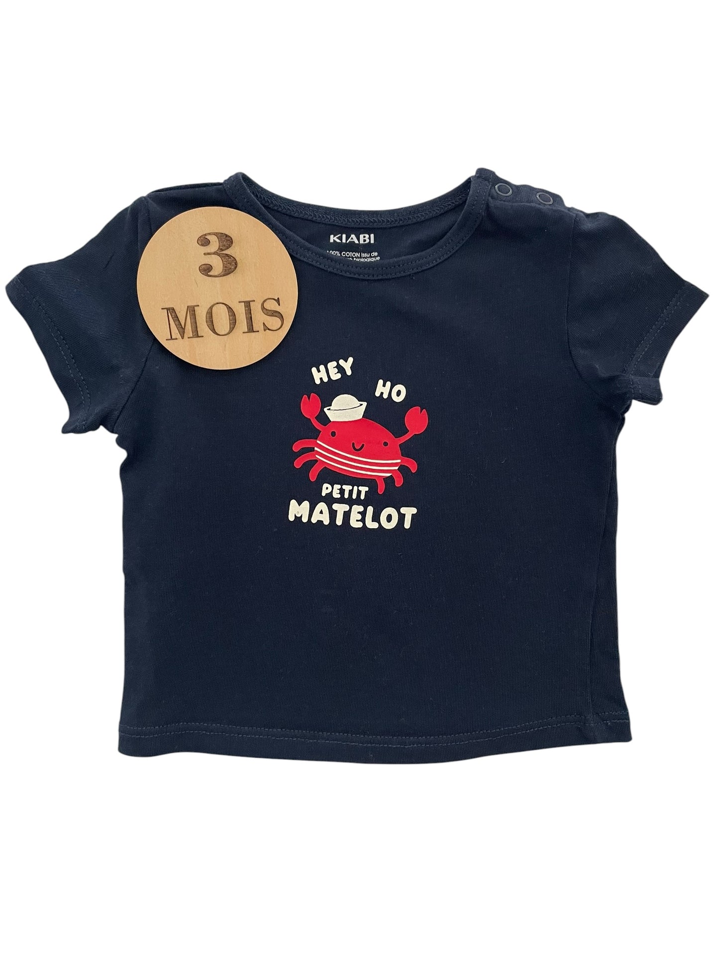Tee-shirt bleu-marine, crabe, Kiabi