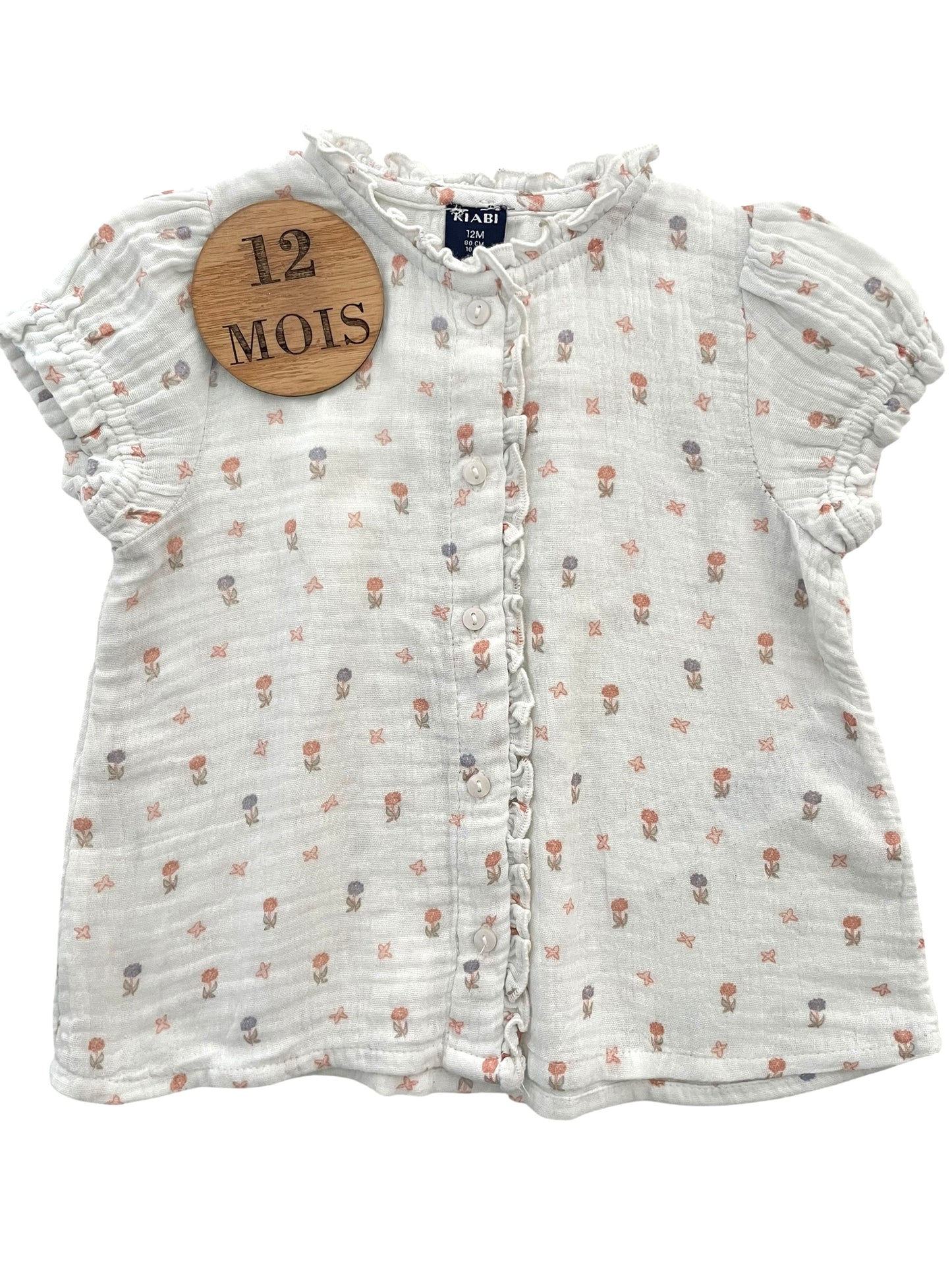 Chemisier gaze de coton fleuri, Kiabi