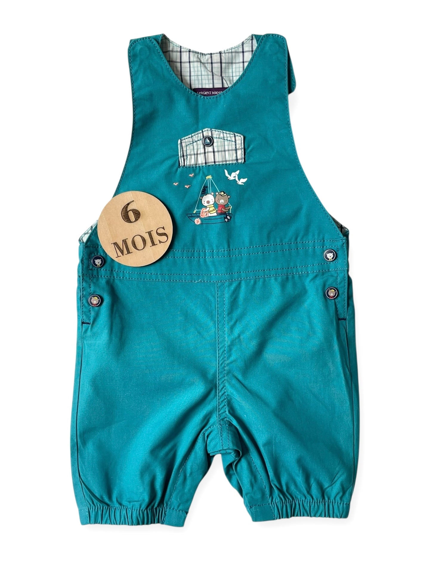 Salopette courte, turquoise, Sergent Major
