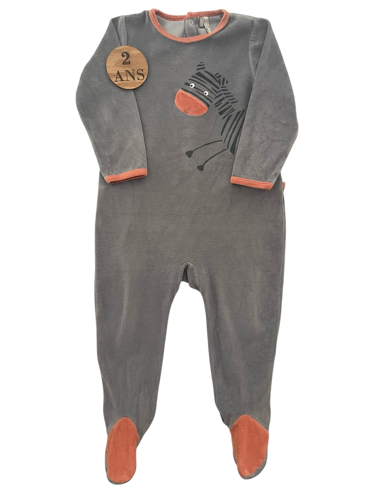 Pyjama velours, gris, zèbre, Orchestra