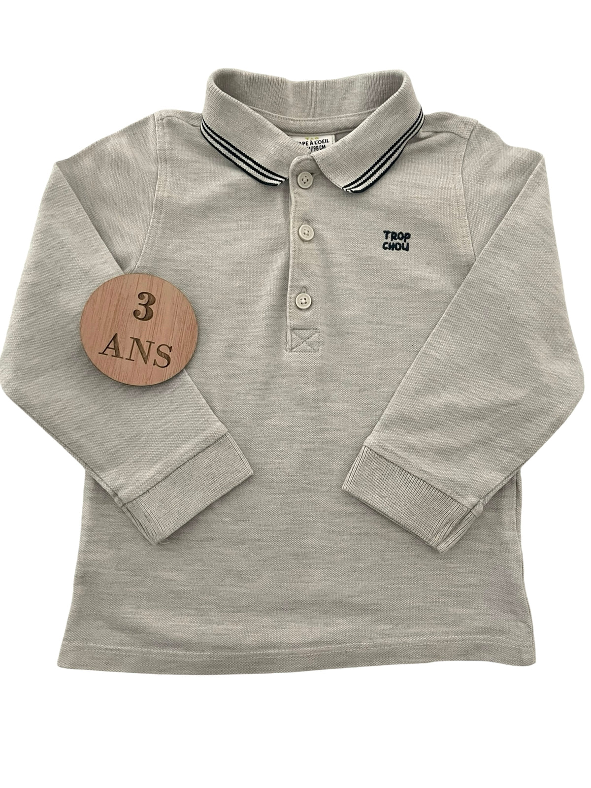 Polo, gris/beige, TAO