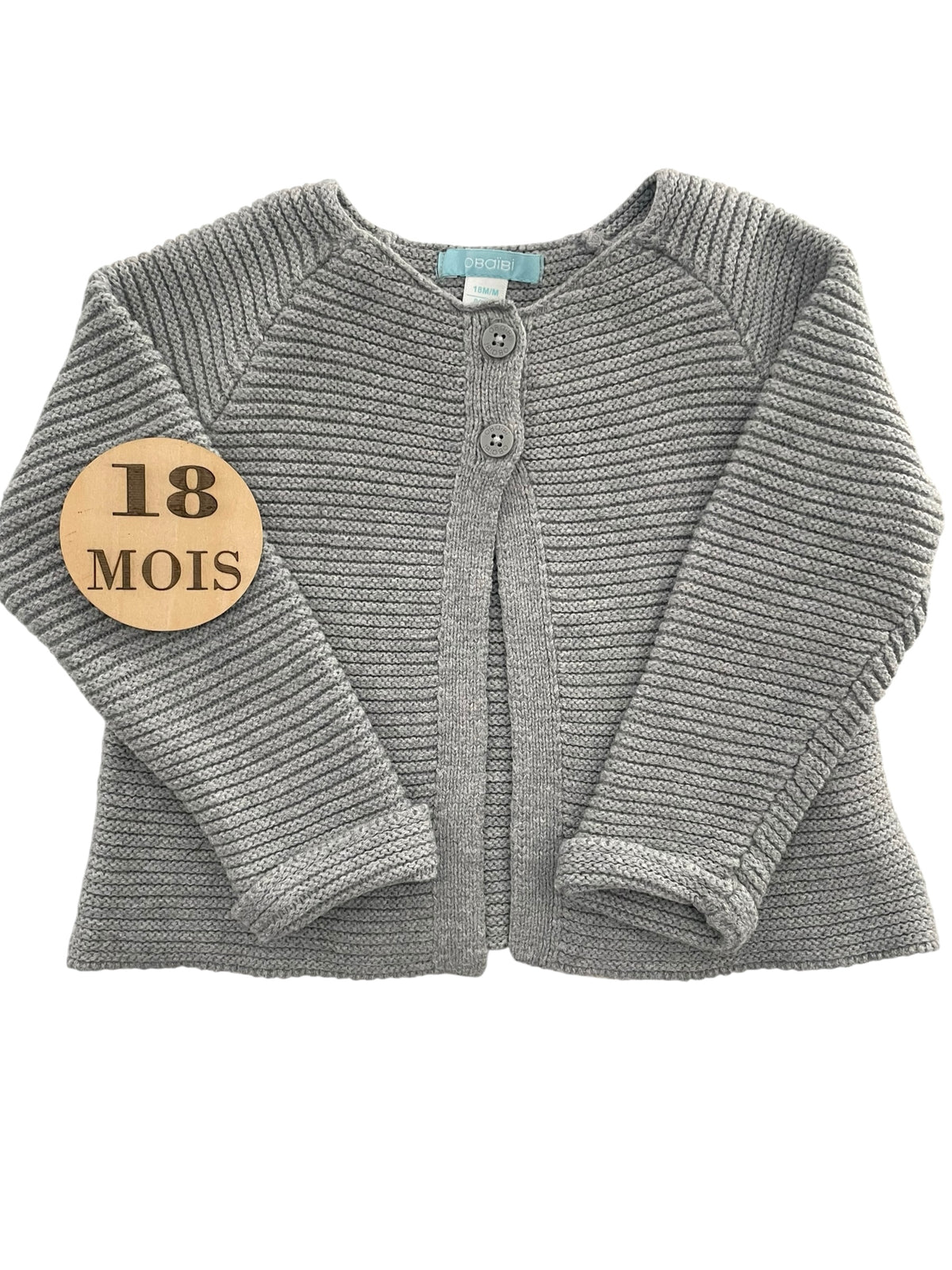 Gilet en mailles, gris, Obaïbi