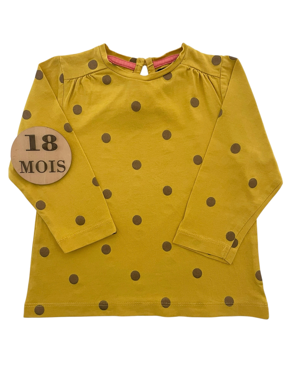Tee-shirt jaune à pois, Kiabi