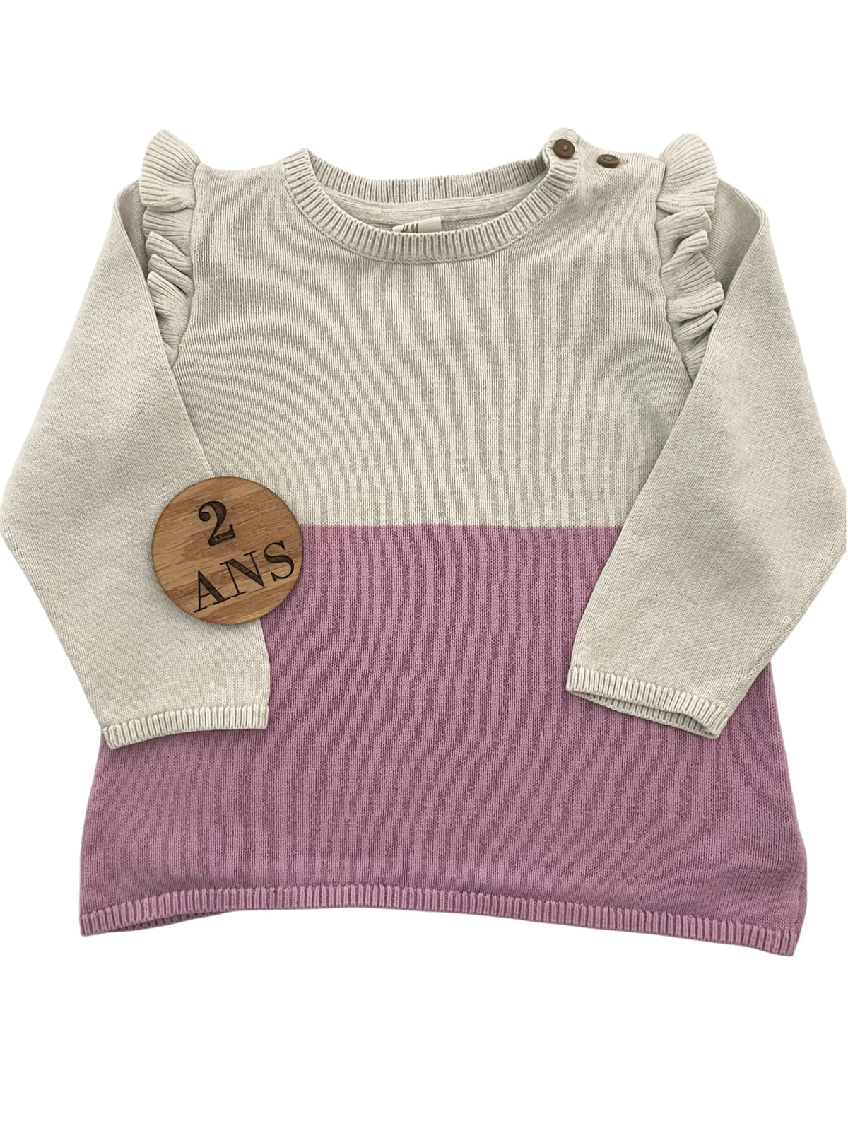Pull fin rose/ violet et gris, H&M