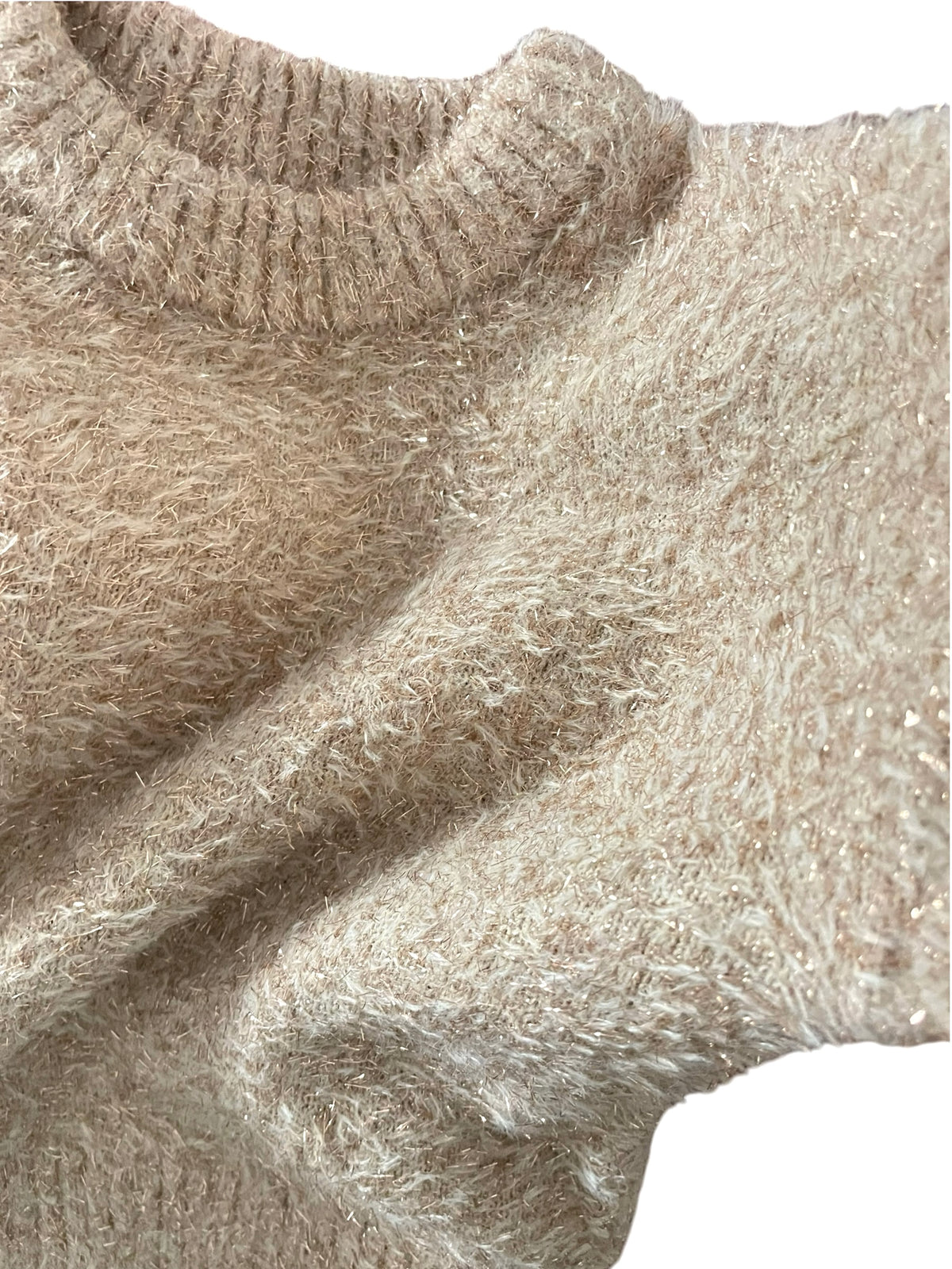Pull en mailles, beige, brillant, Vertbaudet
