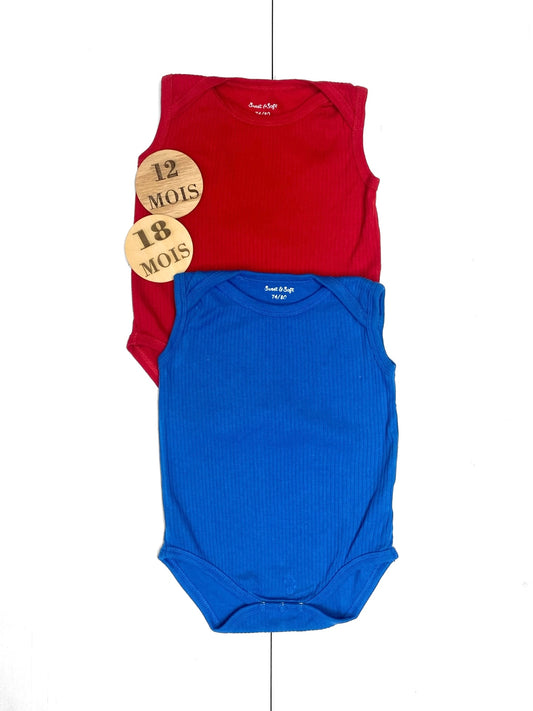 Lot 2 bodies, rouge et bleu, sweet and soft