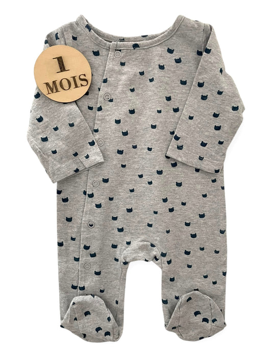 Pyjama coton, gris, TAO