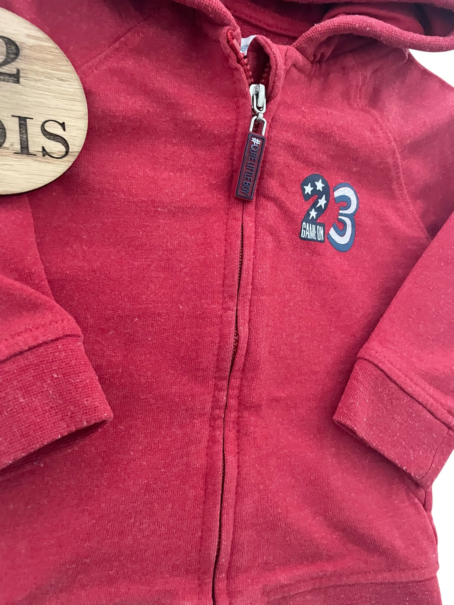 Gilet à capuche, rouge, Vertbaudet