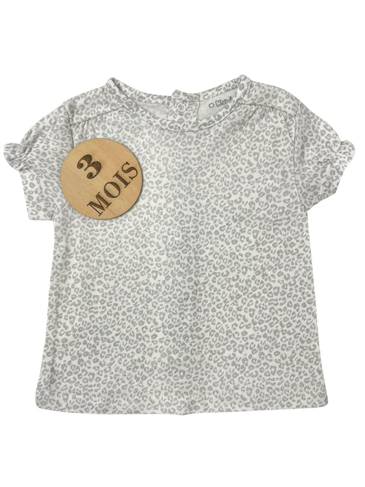 Tee-shirt, léopard, gris, Kitchoun