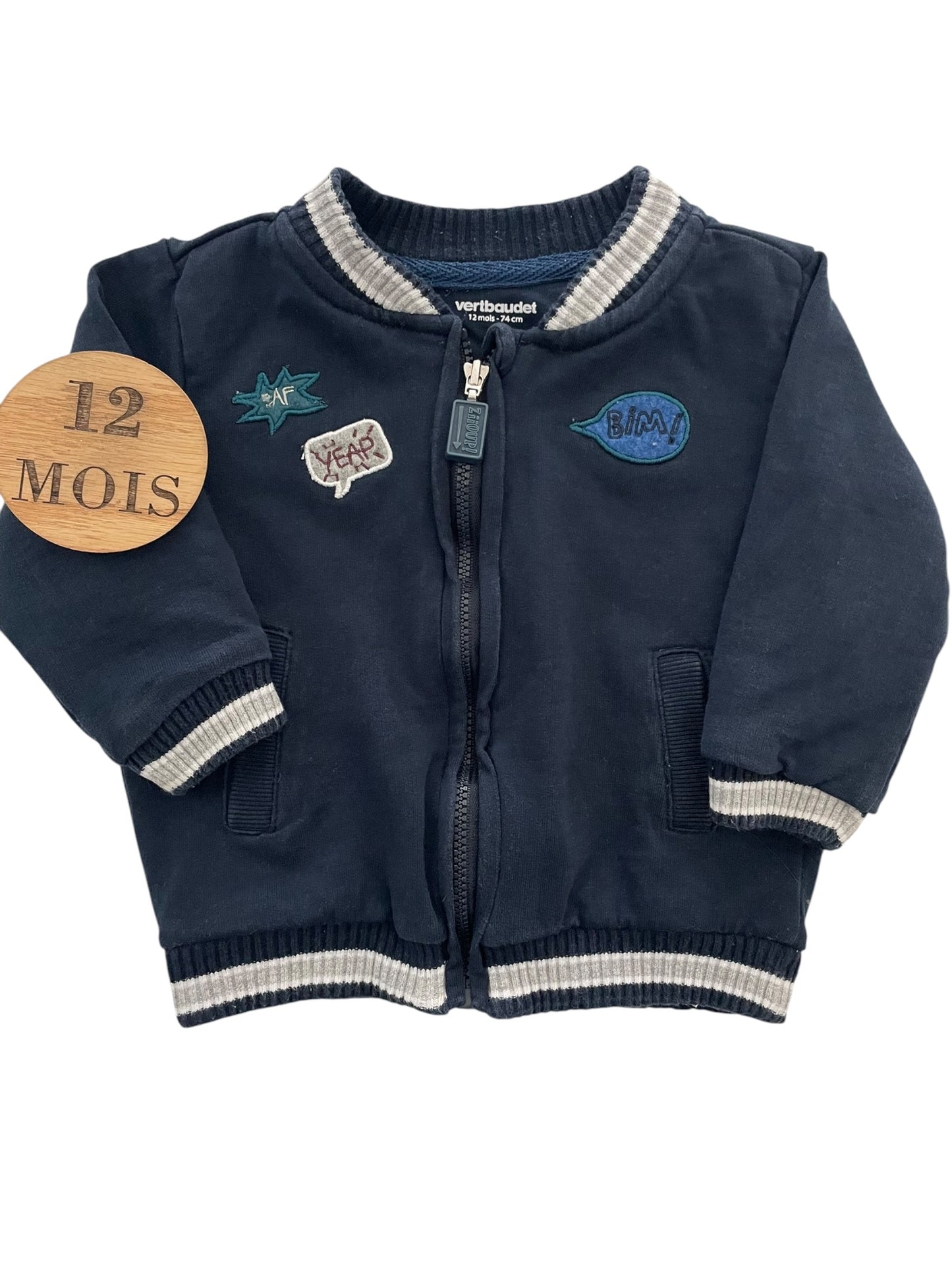 Gilet doublé, bleu-marine, Vertbaudet
