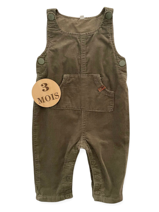 Salopette velours côtelé, marron/ kaki, Zeeman