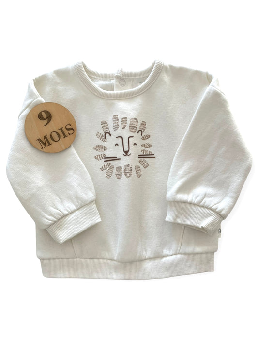 Sweat blanc, lion, La Redoute