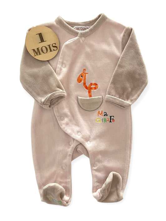 Pyjama velours rose et gris, Les chatounets