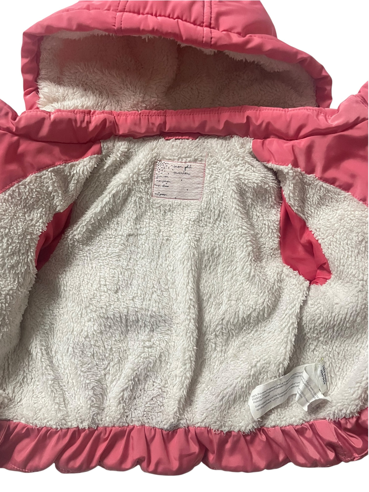 Doudoune rose, fourrée, TAO