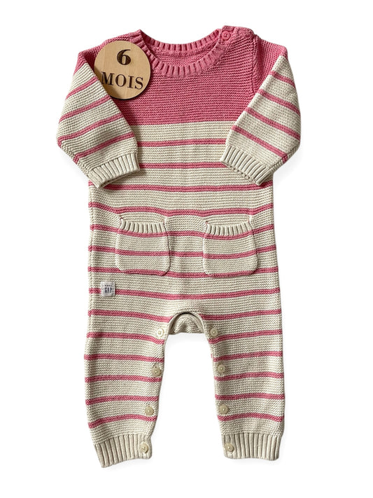 Combinaison en mailles, beige et rose, Baby GAP