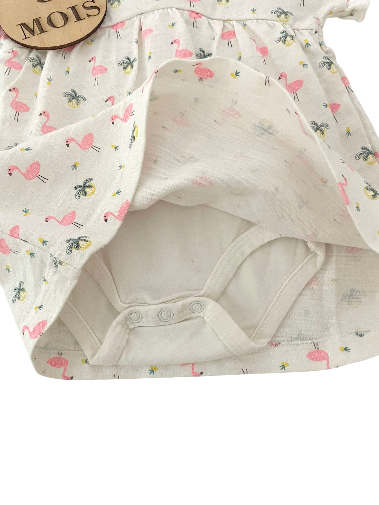 Robe écrue, flamants roses, TAO