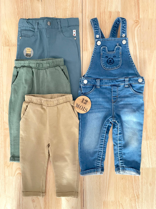 PROMO - Lot 1 salopette, 3 pantalons