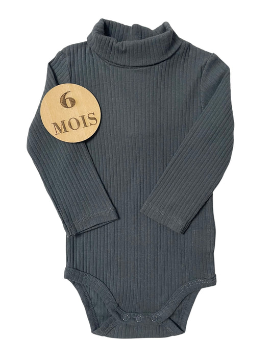 Body / sous-pull, côtelé, gris foncé, La Redoute