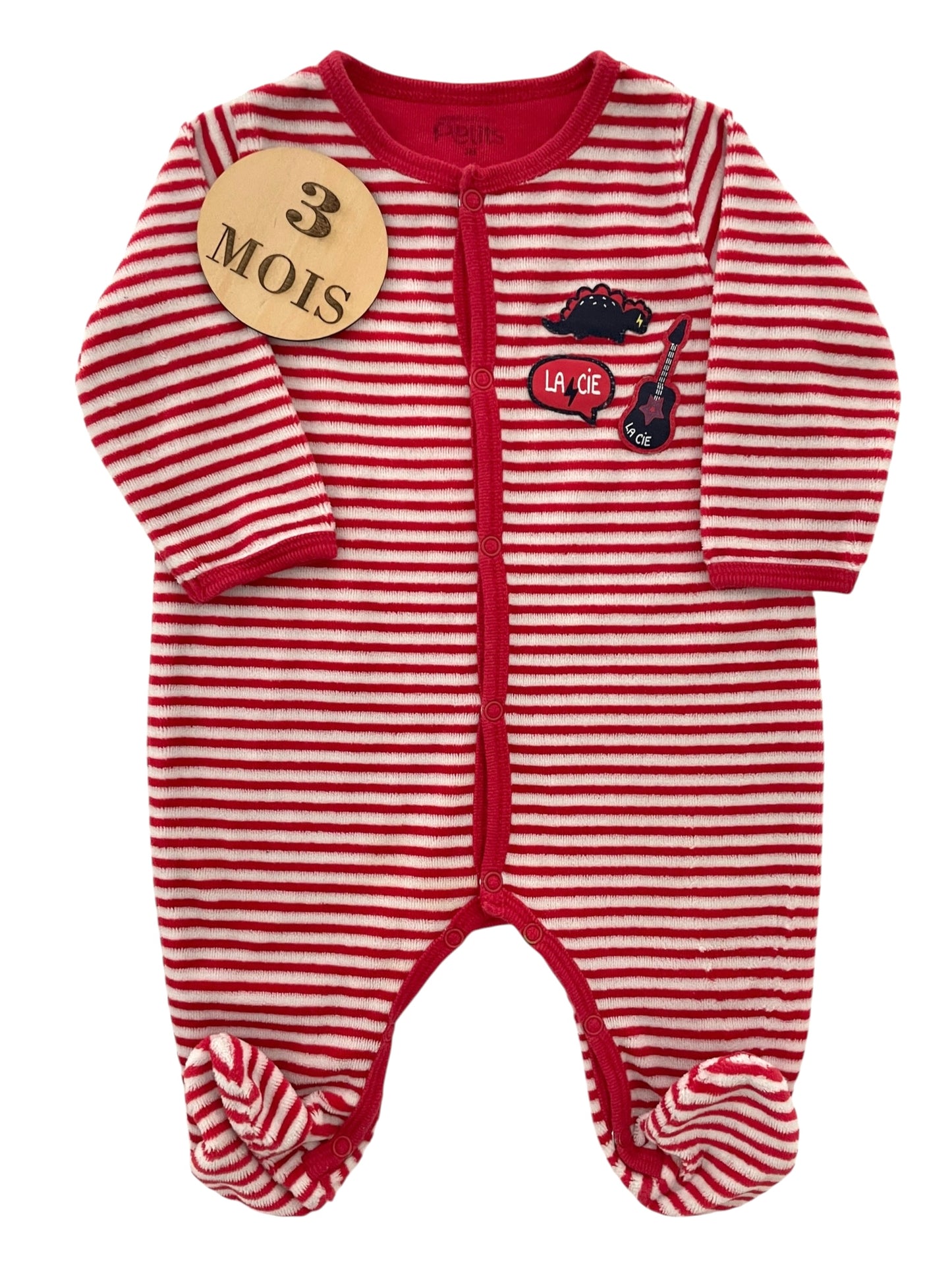 Pyjama velours rayé rouge, La compagnie des petits