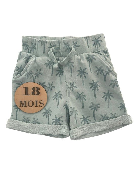 Short molleton, palmiers, TEX