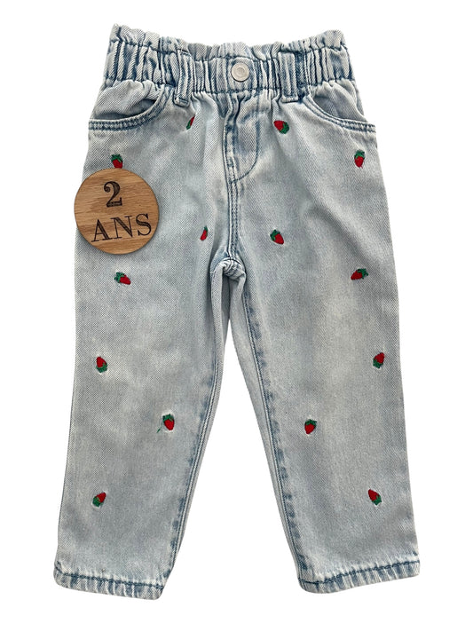 Jean bleu clair, fraises, Primark