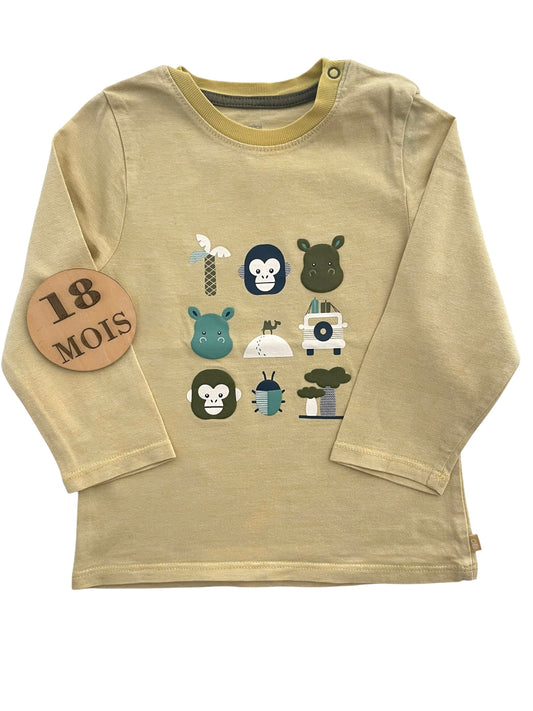 Tee-shirt rayé jaune, Obaïbi