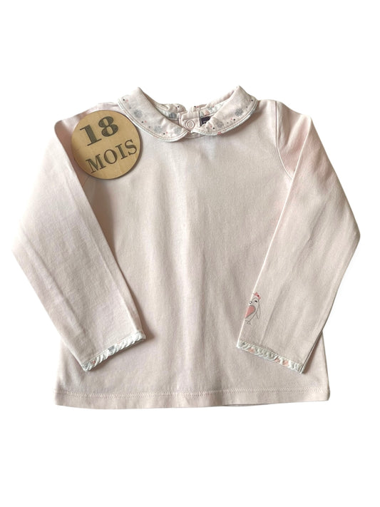 Tee-shirt rose pale à col, Sergent Major