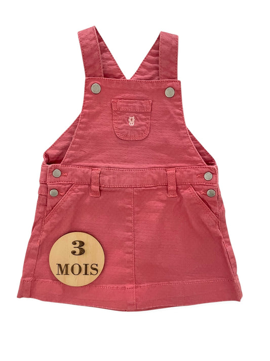 Robe salopette en jean, rose, Obaïbi