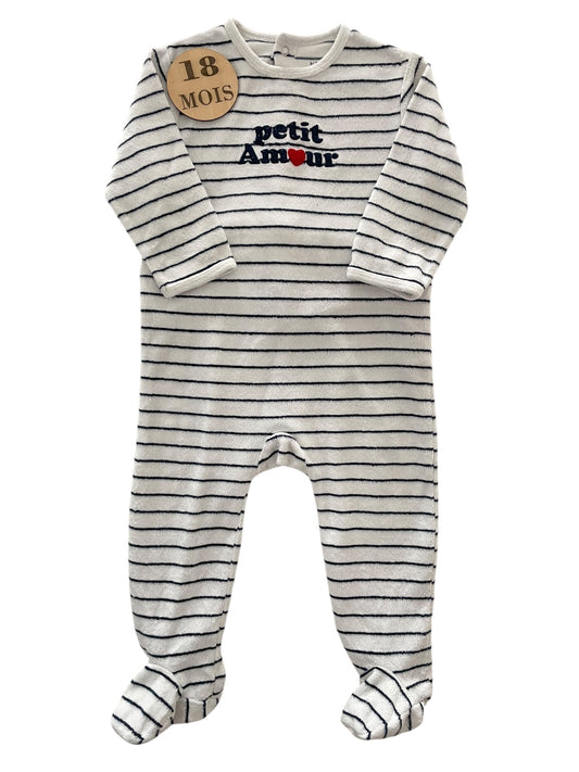 Pyjama velours rayé, Kiabi