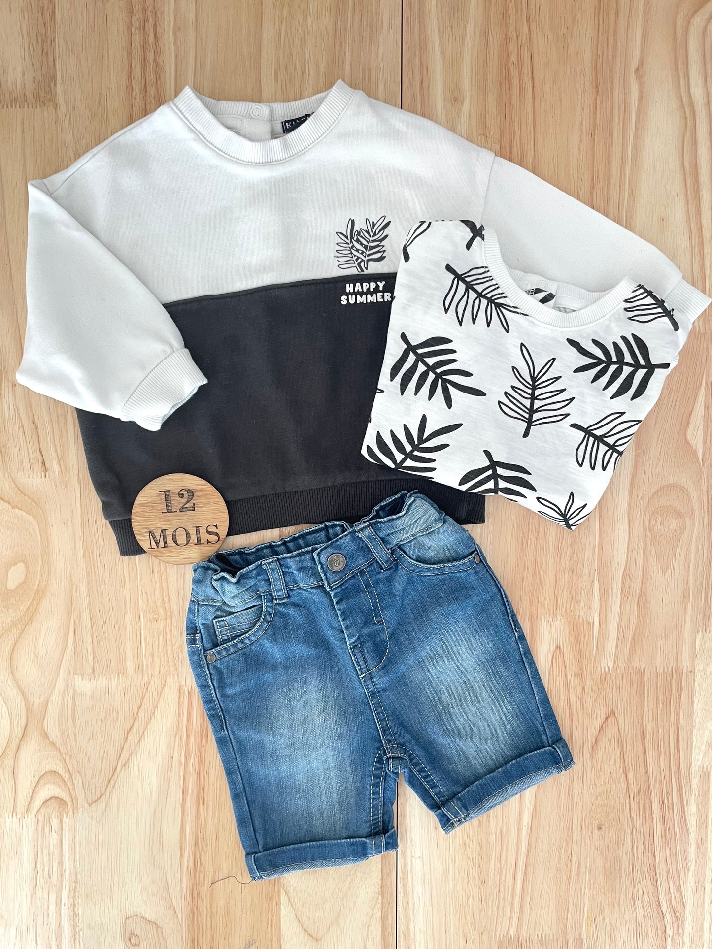 Ensemble été + sweat, 12 mois