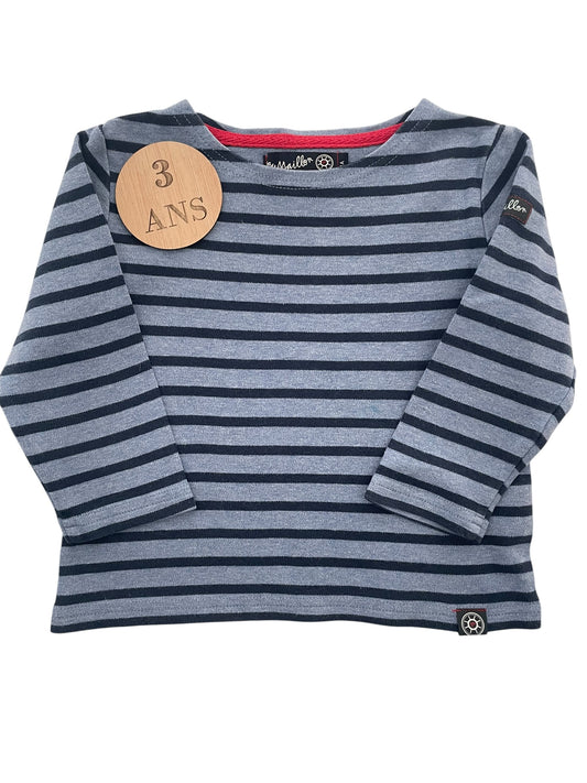Tee-shirt rayé, bleu, Moussaillon