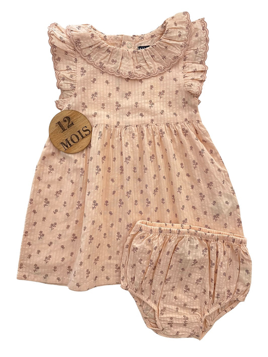 Robe + bloomer, pêche, fleuris, Kiabi