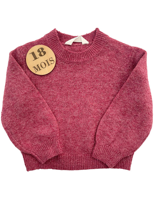 Pull en mailles, col cheminé, rose / bordeaux, Primark
