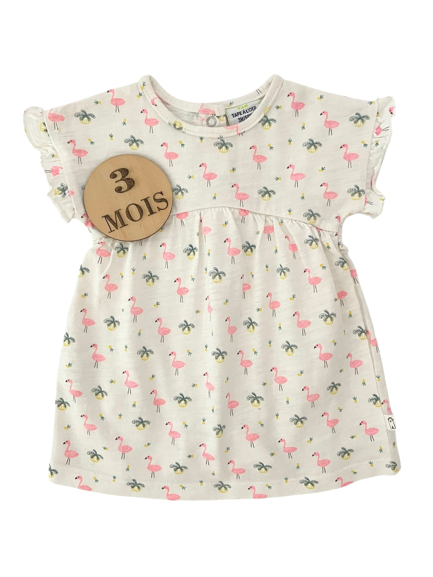 Robe écrue, flamants roses, TAO