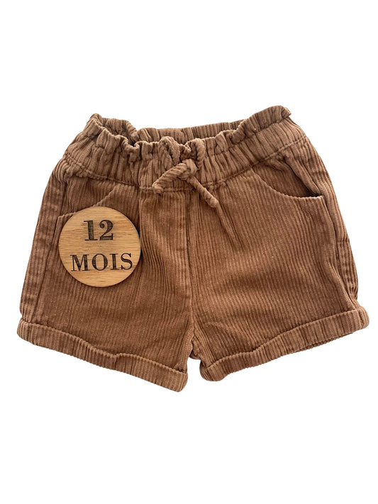 Short velours, marron, Vertbaudet