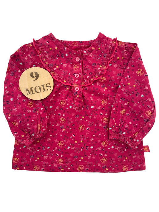Blouse rose fleurie, Bébé rêve