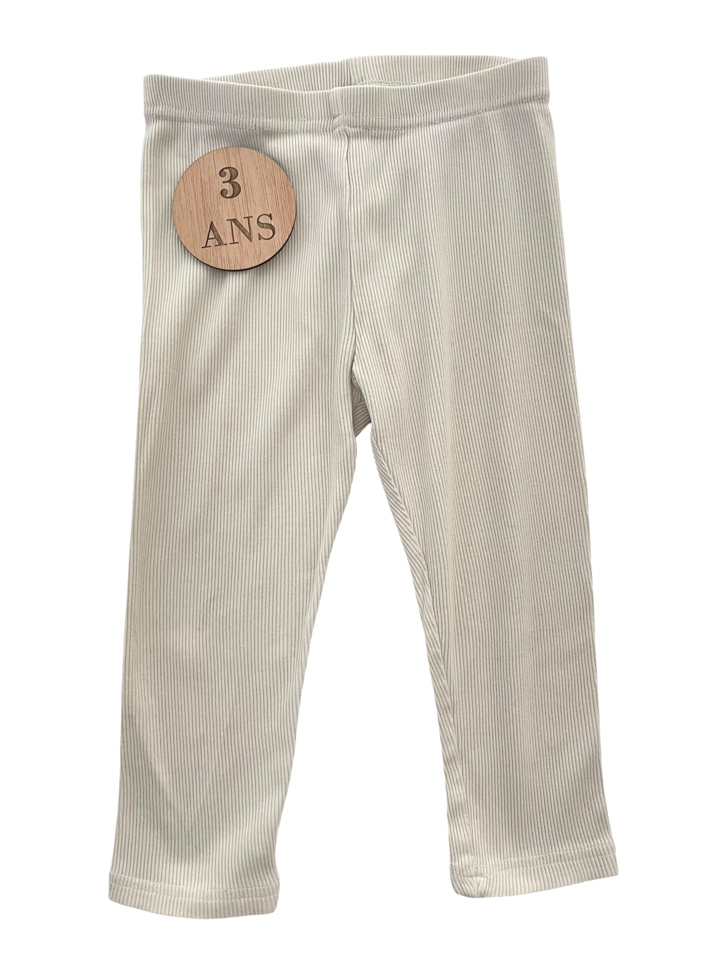 Legging côtelé écru, Kiabi