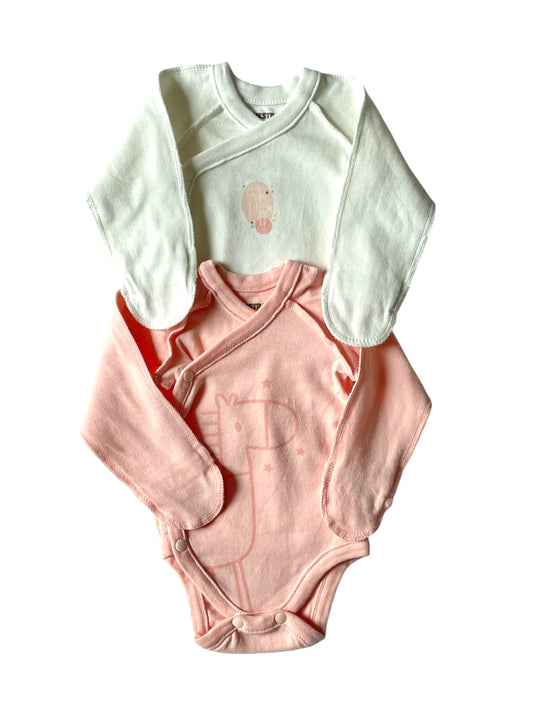 Lot 2 bodies, rose et blanc, coutures extérieures, Orchestra