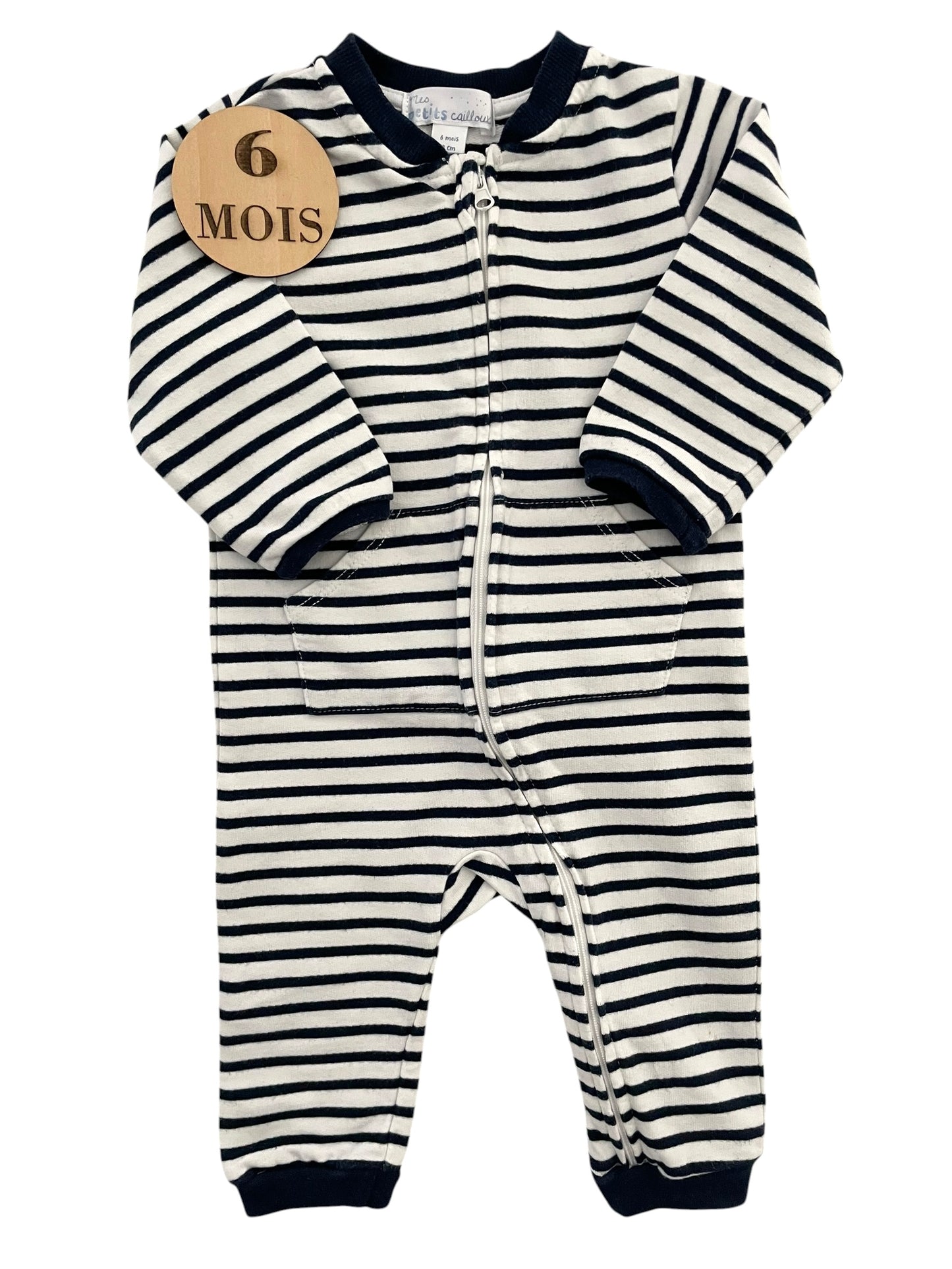 Pyjama coton épais, rayé, mes petits cailloux