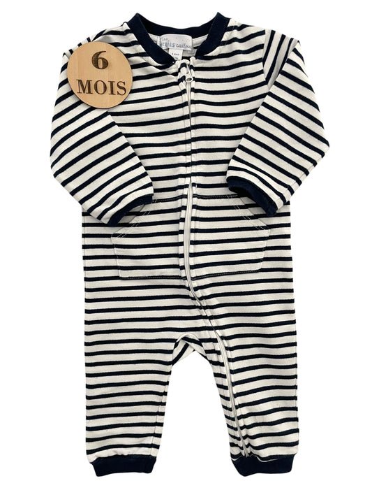 Pyjama coton épais, rayé, mes petits cailloux