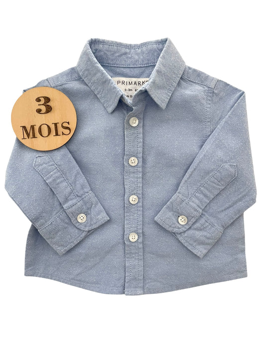Chemise bleu-clair, chiné, Primark