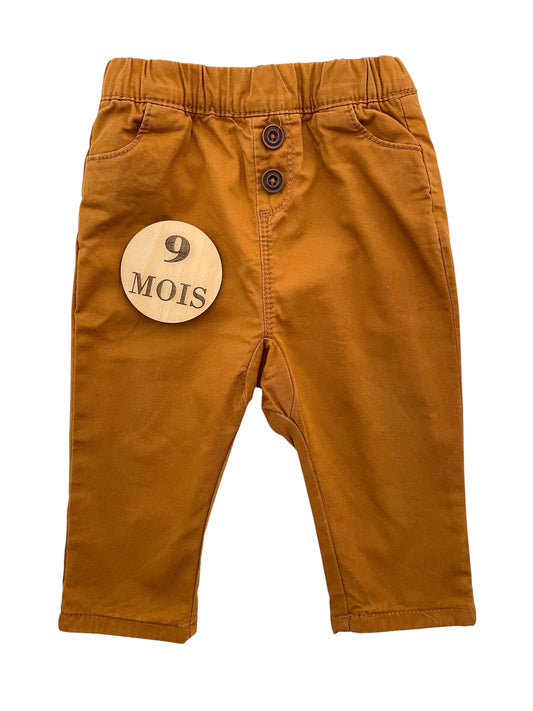 Pantalon en toile, doublé coton, camel, TAO