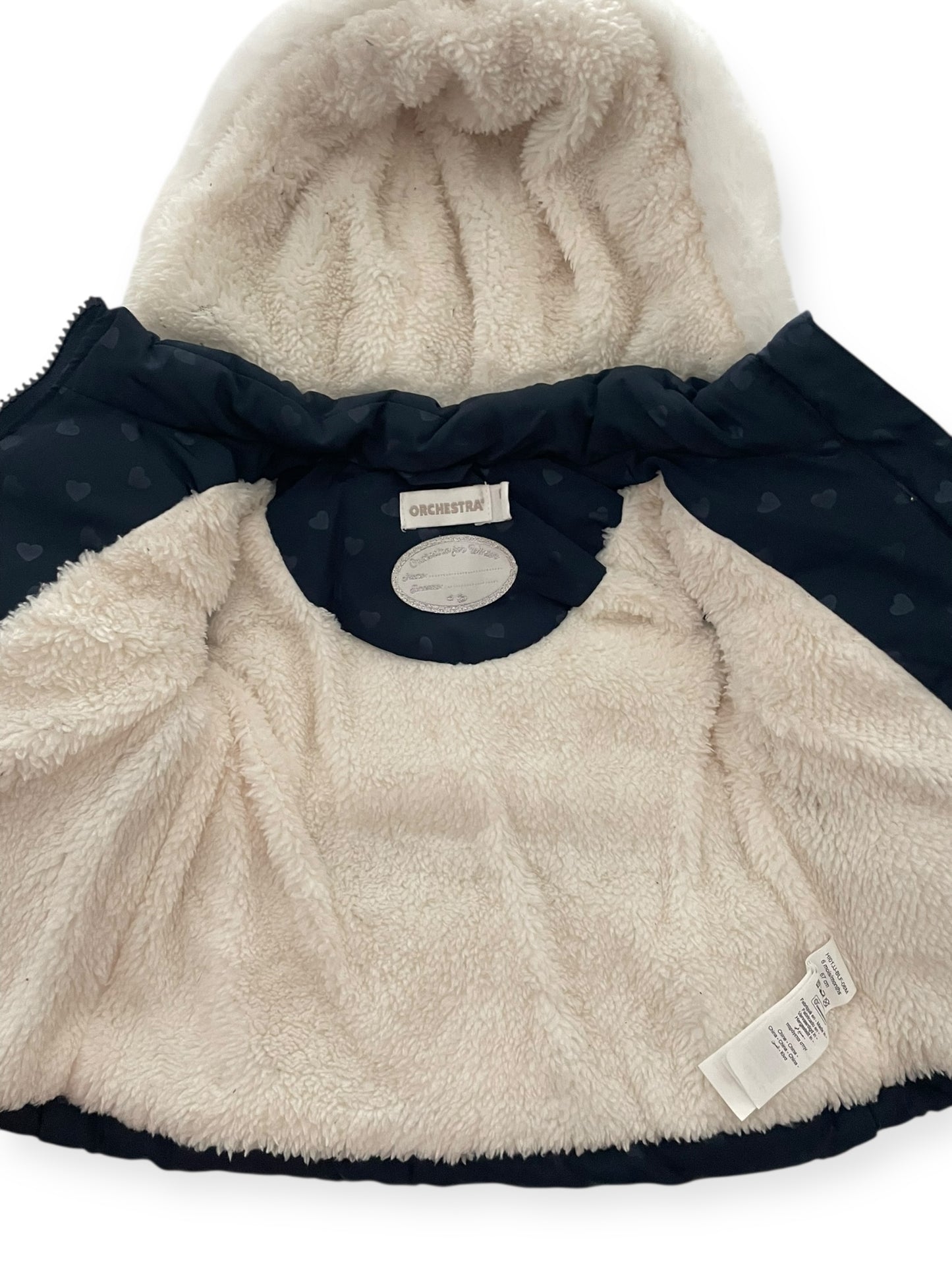 Doudoune bleu-marine, fourrée, Orchestra