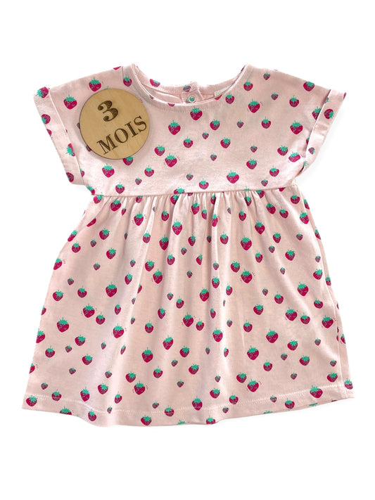 Robe rose, fraises, TAO