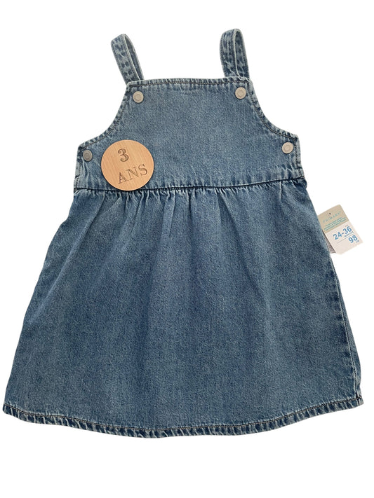 Robe salopette en jean, neuve, Primark