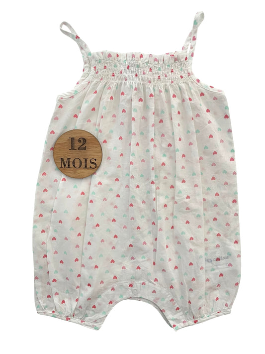Combishort légère, blanche, cœurs, TEX