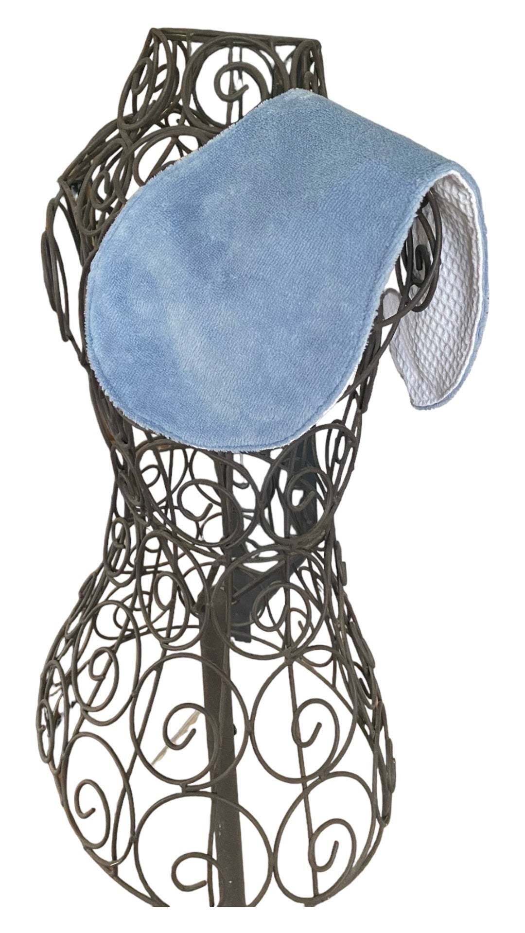 Bavoir épaule bleu, coton et bambou