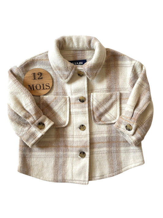 Veste crème à carreaux, Kiabi